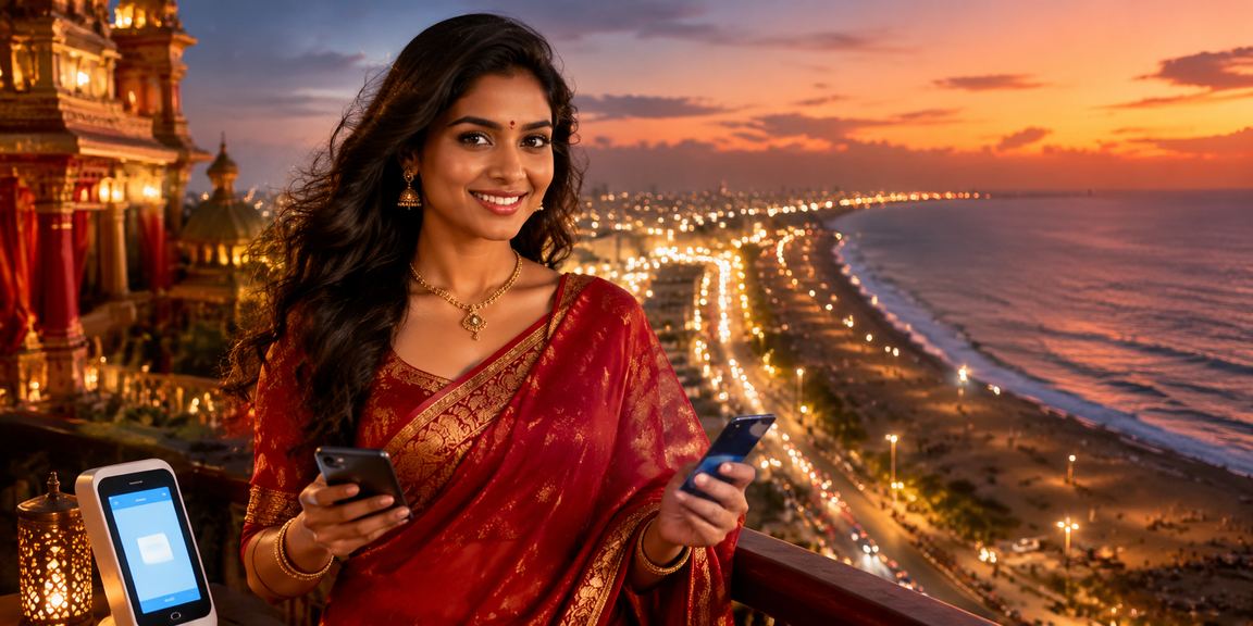 Mobile payment at Chennai Marina beach using UPI