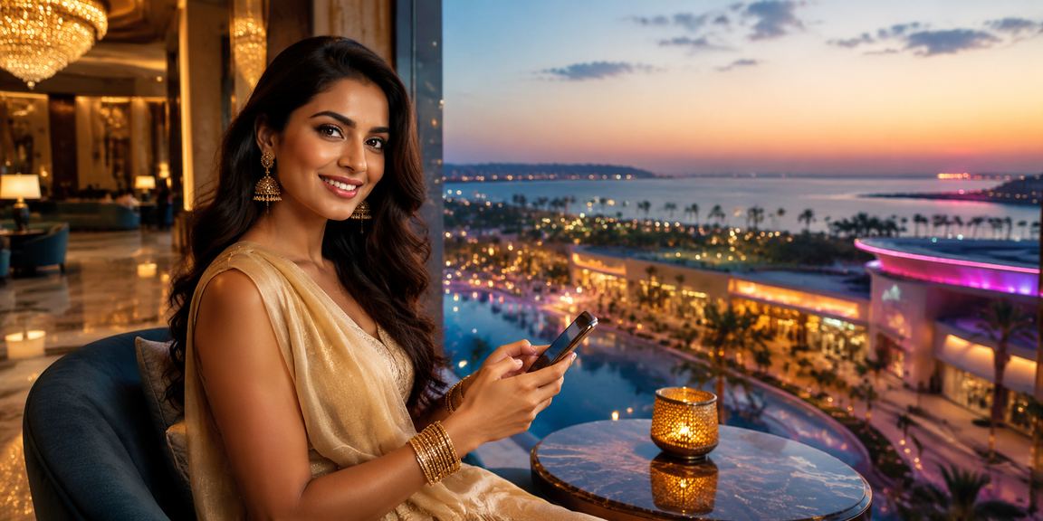 Neon styled casino app on mobile device in India
